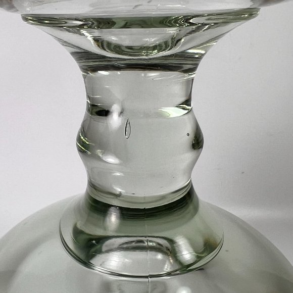 Hand Blown Footed Stemmed Glass Goblet Vase Green Hue Tint Heavy Unbranded 8" - Picture 8 of 16